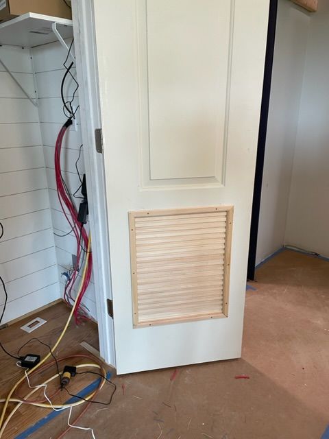 Customer photo review of Chevron Basswood Door Louver Kit