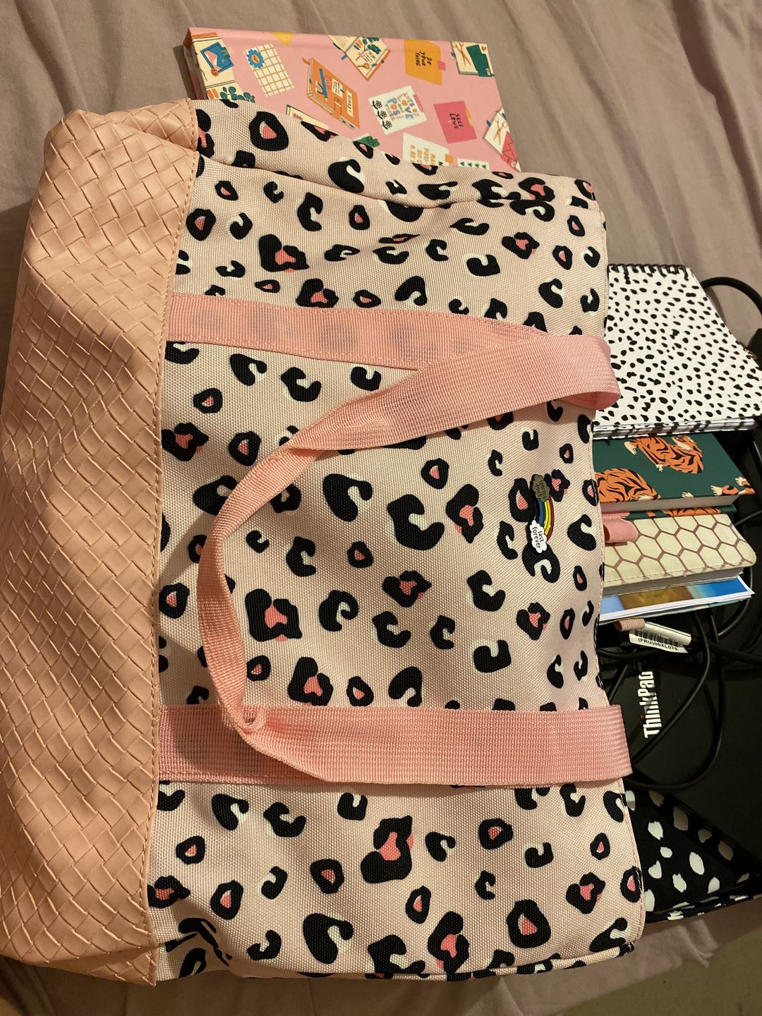 Customer photo review of Pink Leopard Tote Bag