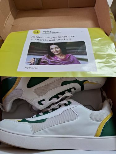 Customer photo review of KYGO White Green Yellow Men's color block sneaker