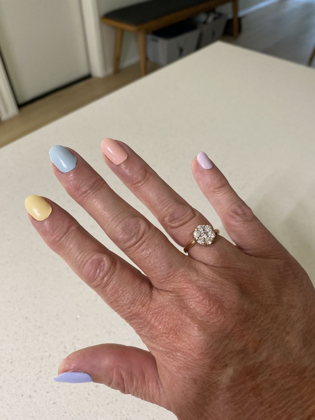 Customer photo review of Pastel Rainbow DIY Semicured Gel Nail Sticker Kit (PRE-ORDER: ETA 17.7)