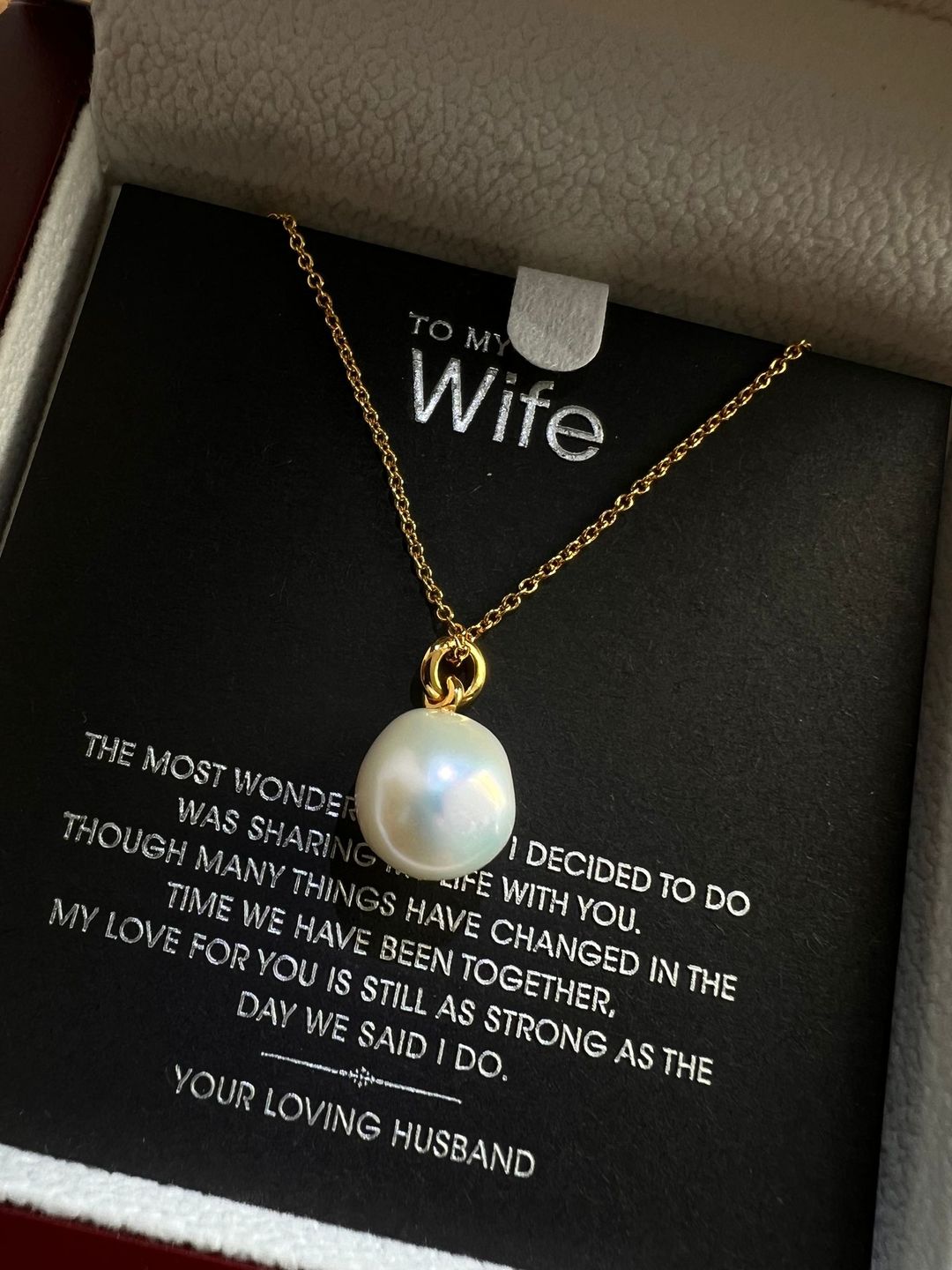 Customer photo review of Wonderful Wife - Freshwater Baroque Pearl Pendant