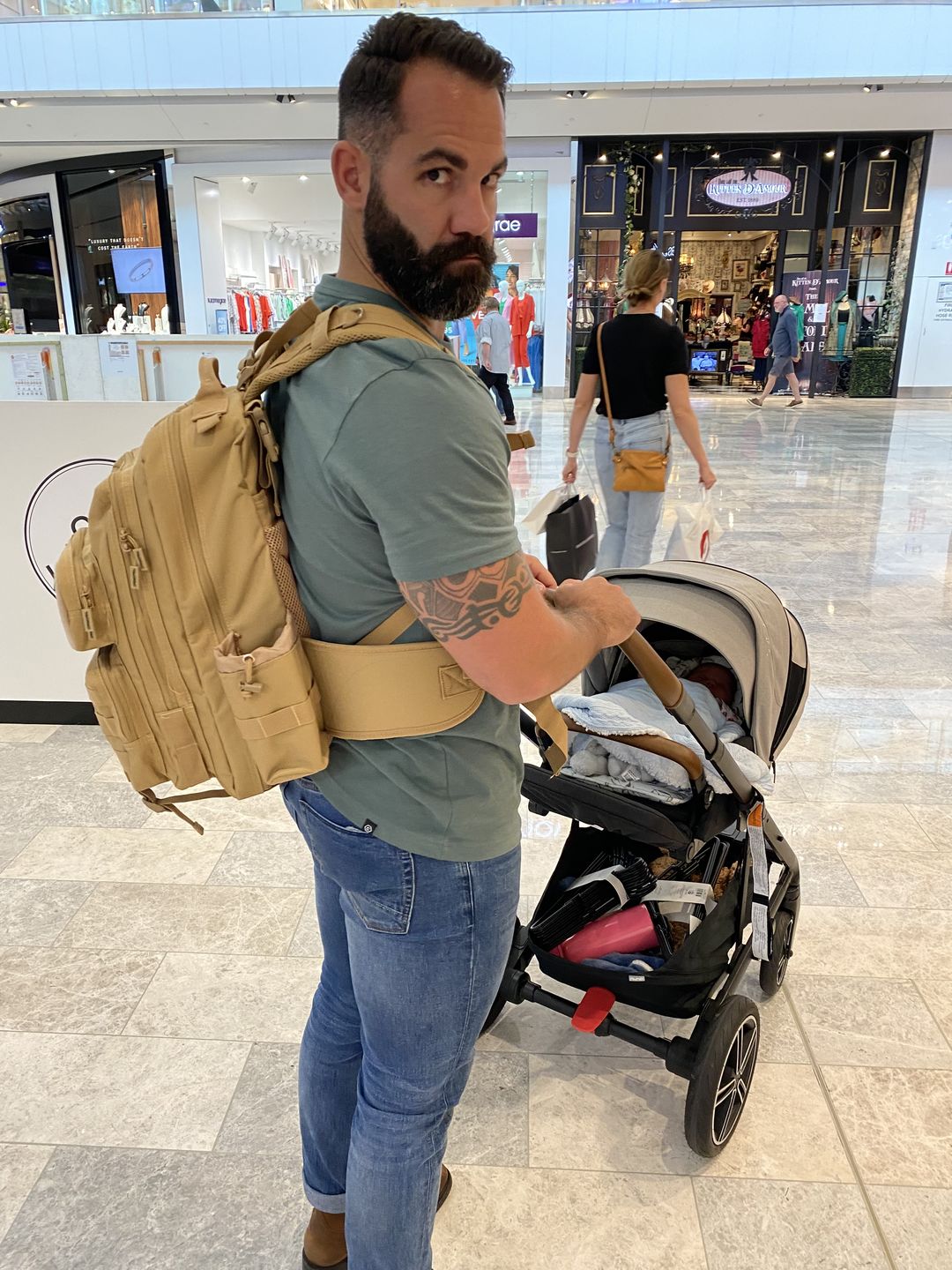Customer photo review of Tacpac 'B.O.B' Desert Storm Nappy Bag Set