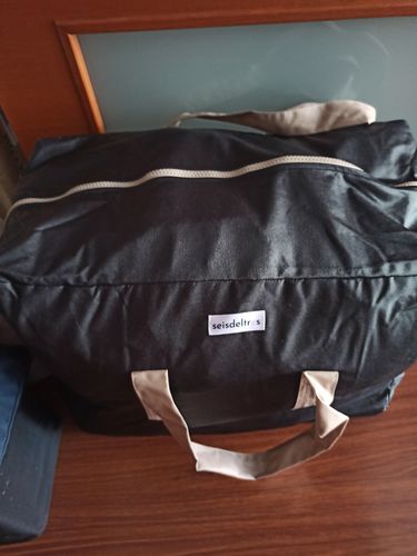 Customer photo review of Bolsa MyBigBag Negra y asas piedra (cremallera piedra)