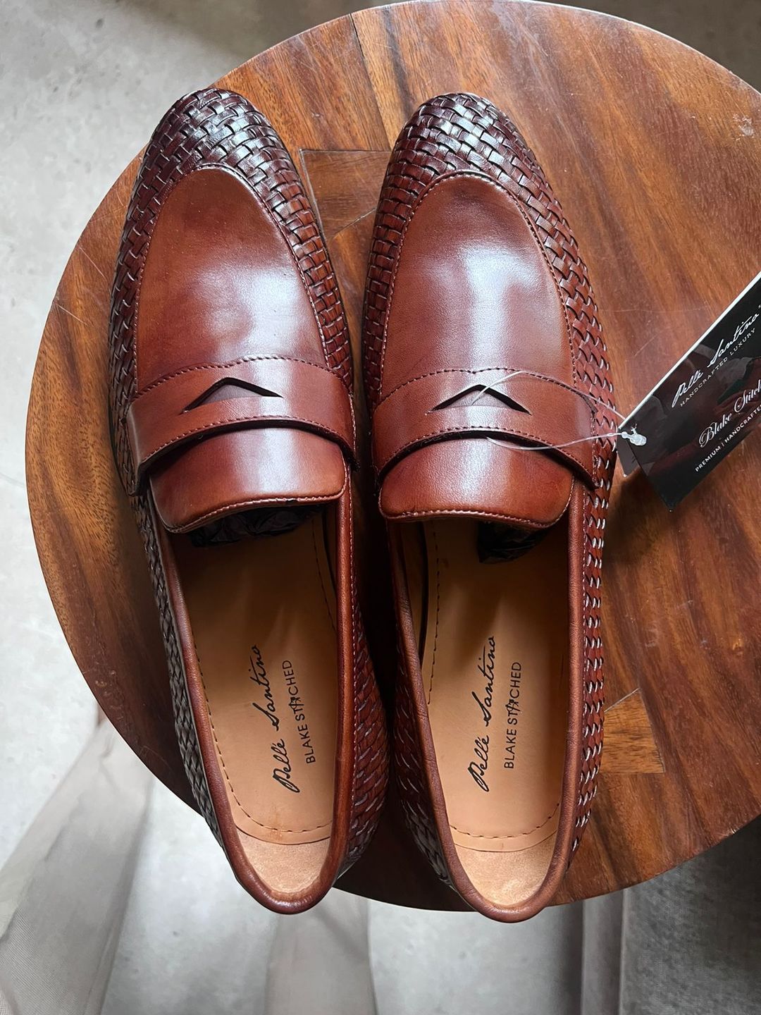 Customer photo review of Handwoven Penny Loafers - Cognac