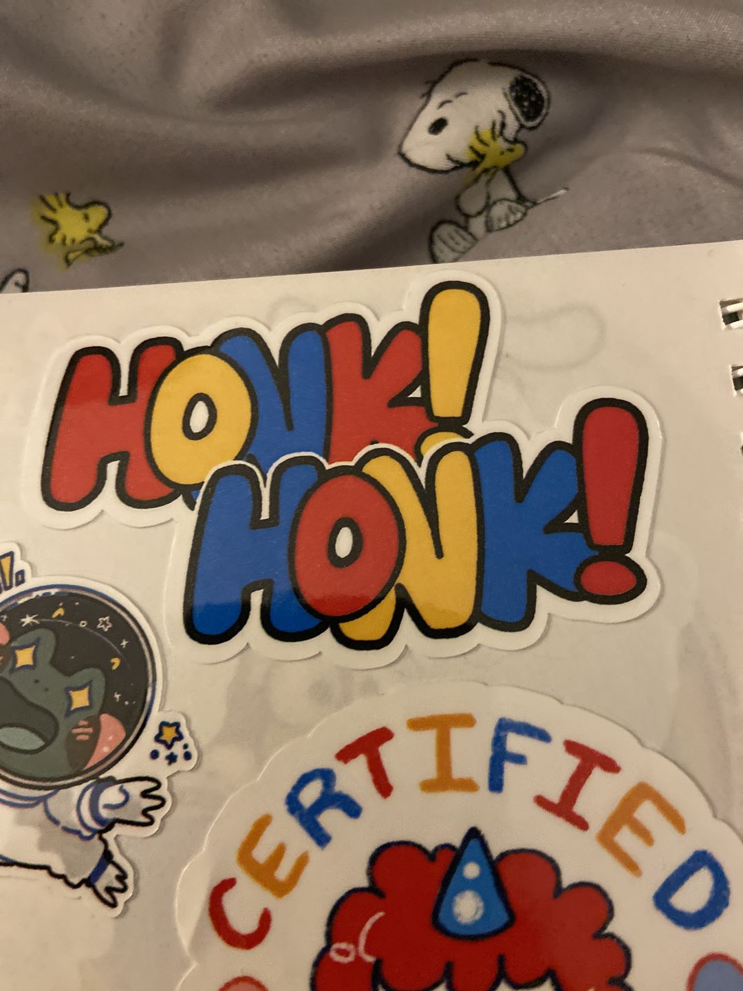 Customer photo review of HONK HONK Stickers!