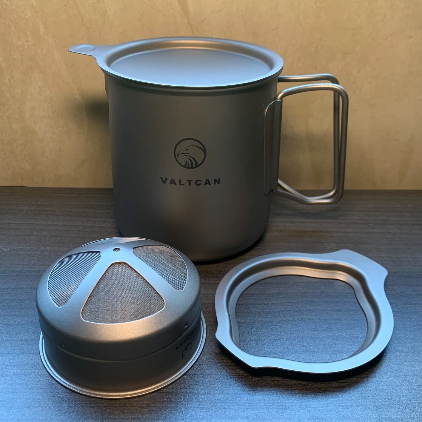 Customer photo review of Valtcan 600ml Titanium Coffee Cup Mug Pot with Drip Pour Over Mesh Brewing System Makes Tea 20 oz