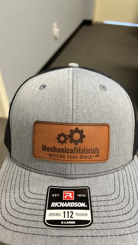 Customer photo review of Custom Leather Patch Trucker Hat - Richardson 112
