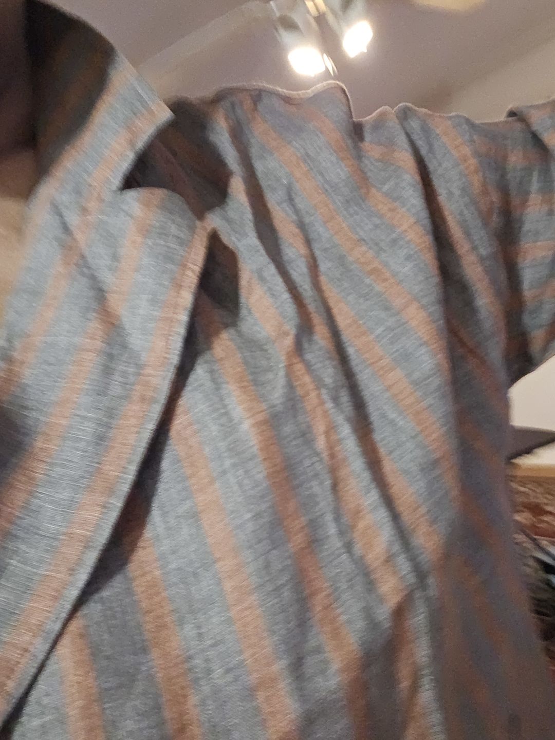 Customer photo review of Plus Size - Polka Dot Cotton Linen Stand Collar Shirt