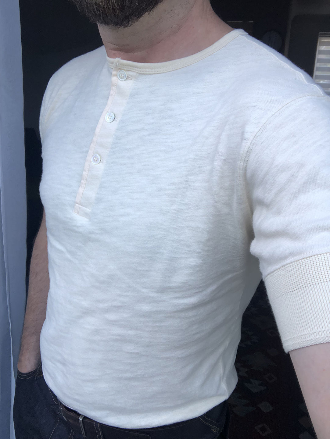 Customer photo review of 1890s Slub Cotton Henley T-Shirt