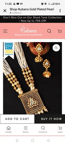 Customer photo review of Rubans Gold Plated Hand Crafted Statement Necklace Set