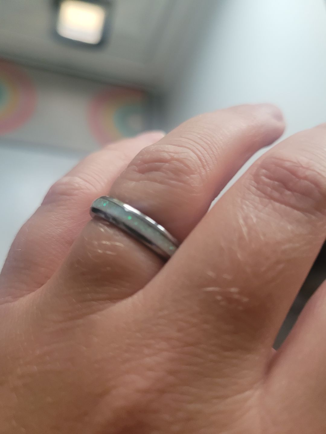 Customer photo review of The White Opal 4mm Wonder Ring