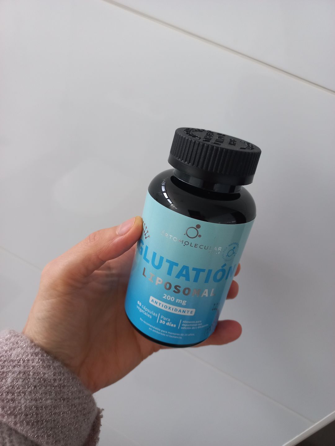 Customer photo review of Glutatión liposomal 200 mg-60 cáps