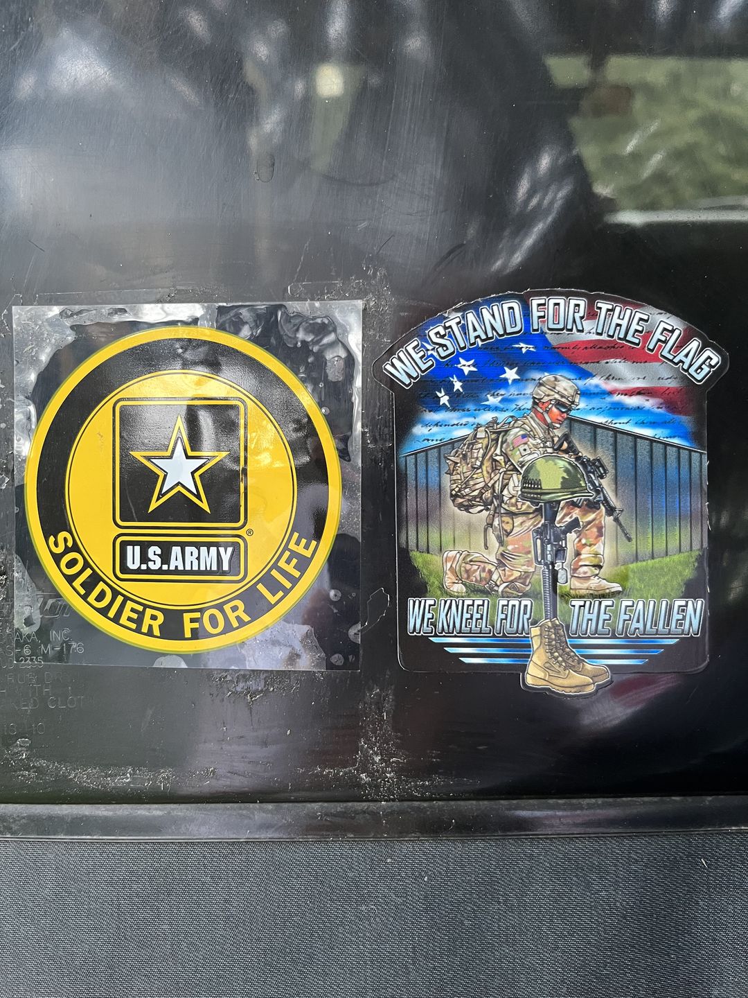 Customer photo review of Stand For The Flag, Kneel For The Fallen Decal