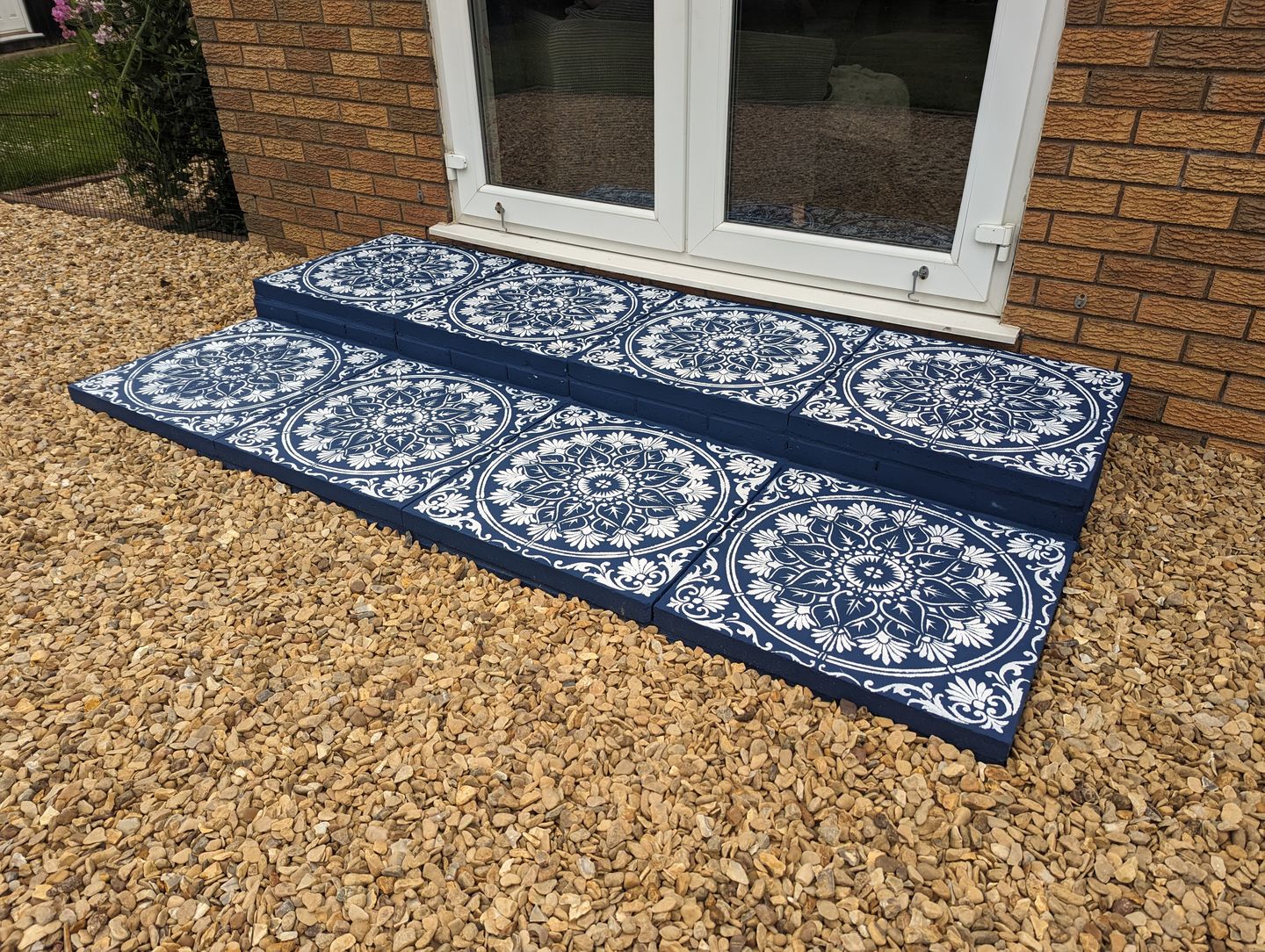 Customer photo review of Varanasi Patio Stencil - Square Slabs