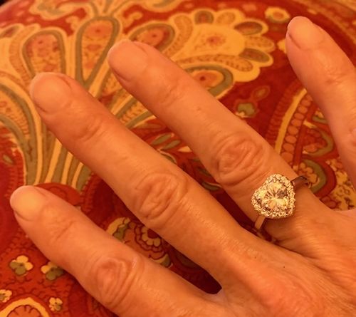 Customer photo review of Halo Heart Heart CZ Ring in Sterling Silver