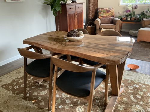 Customer photo review of Walnut Wooden Dining Chair v.2