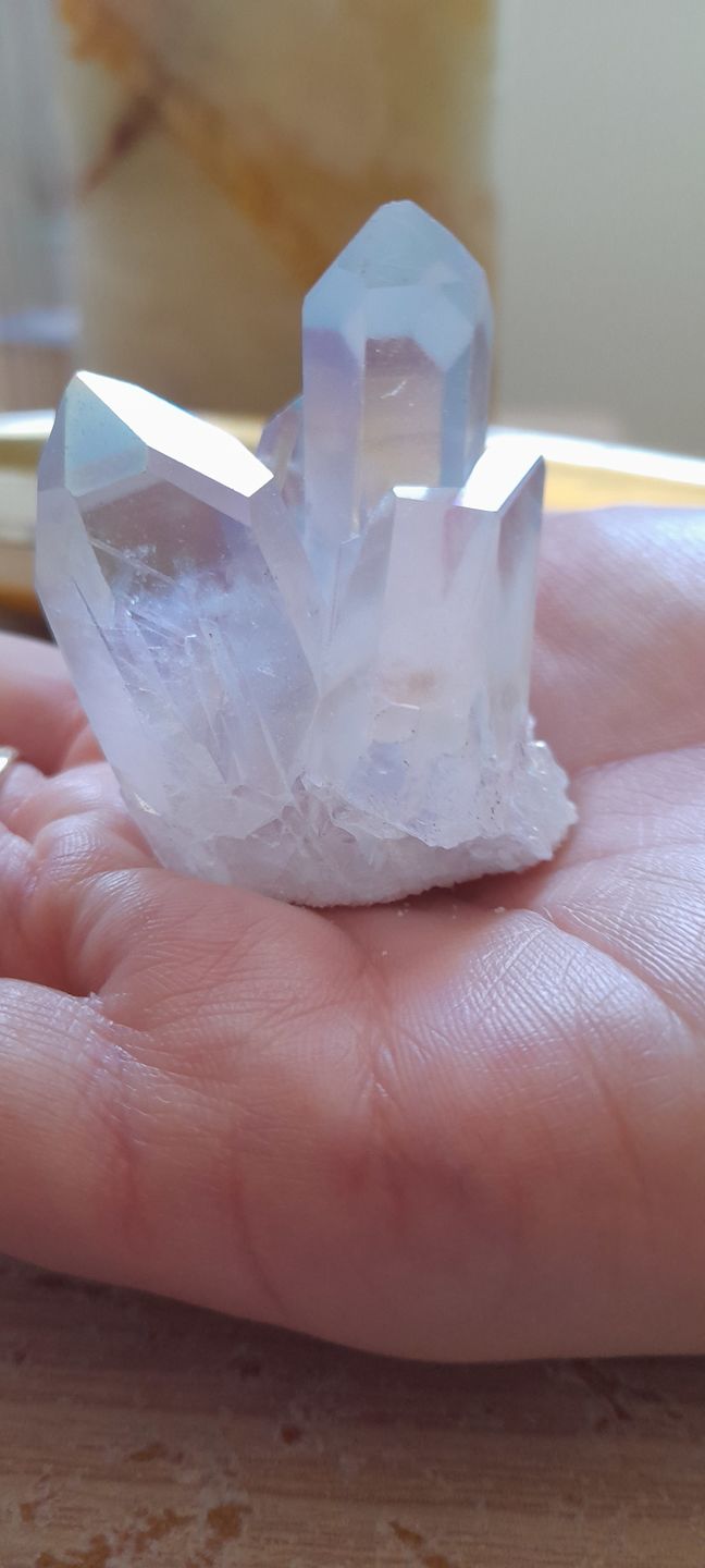 Customer photo review of White Angel Aura Quartz Crystal