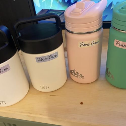 Customer photo review of Kid Name Sticker Pack