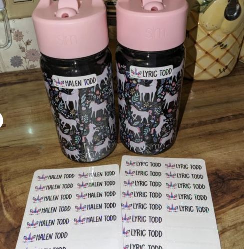 Customer photo review of Kid Name Sticker Pack