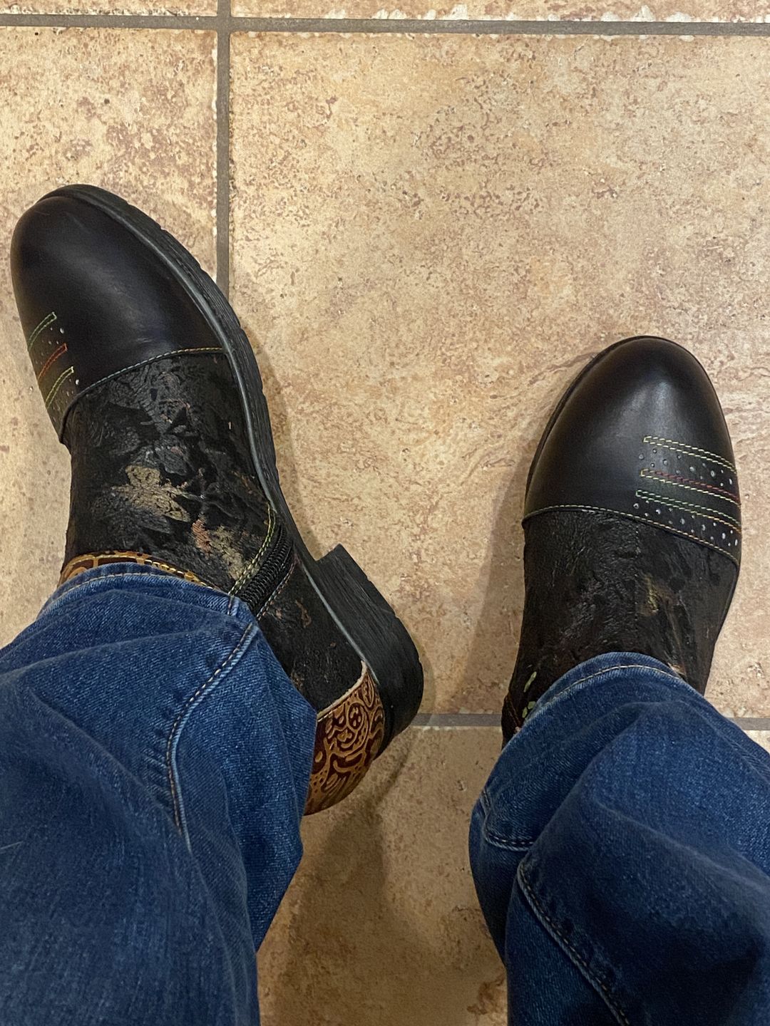 Customer photo review of Handmade Sexy Buckle Ankle Boots