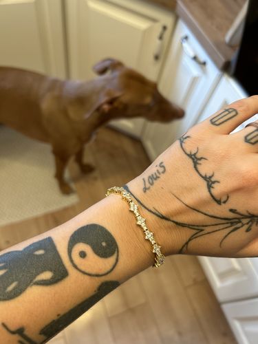 Customer photo review of HONEYCOMB BRACELET. - 3MM 18K GOLD