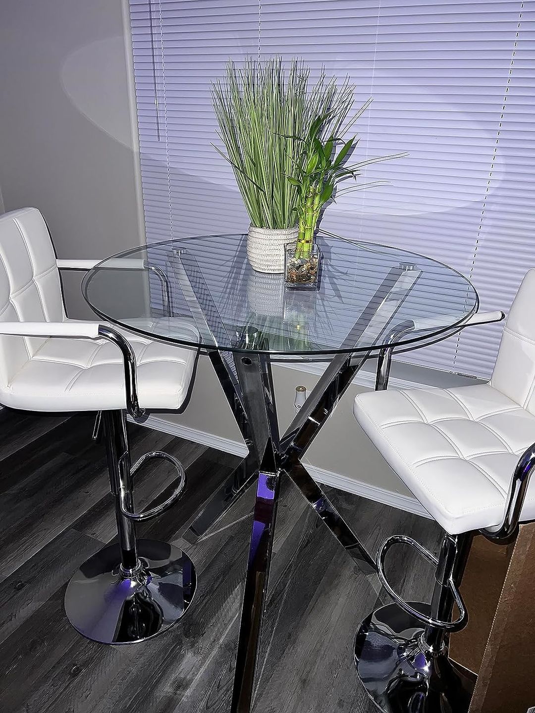 Customer photo review of Adjustable Square Bar Stools with Arm Rest (Set of 2)
