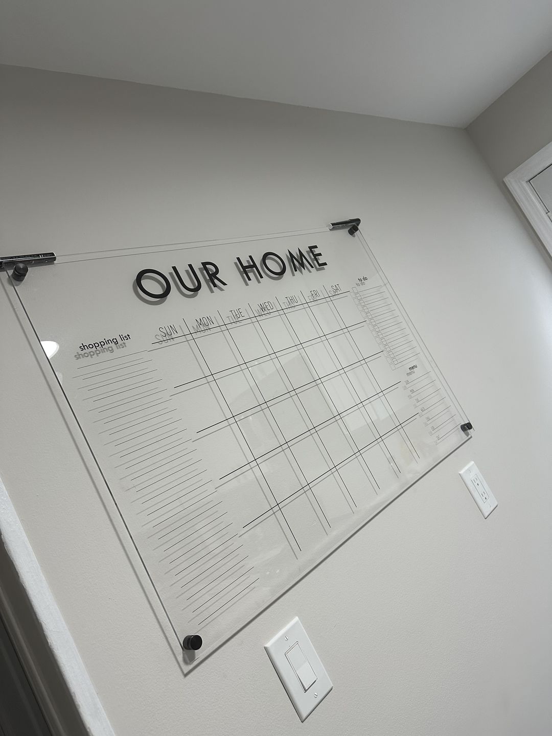 Customer photo review of Monthly Acrylic Calendar + 3 Sections | Horizontal Madi