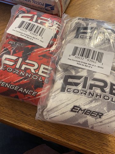 Customer photo review of 2023 Fire Ember Cornhole Bags - Set of 4