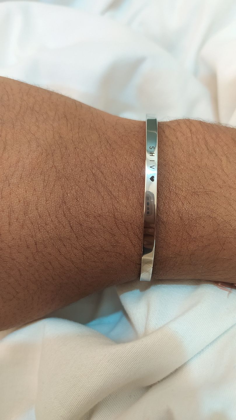 Customer photo review of Personalised Silver Bracelet