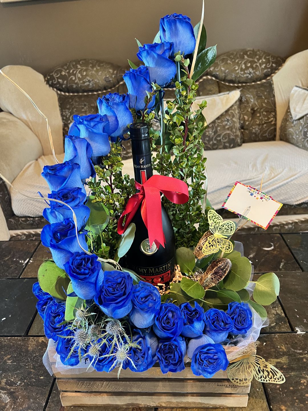 Customer photo review of Tinted Blue Roses