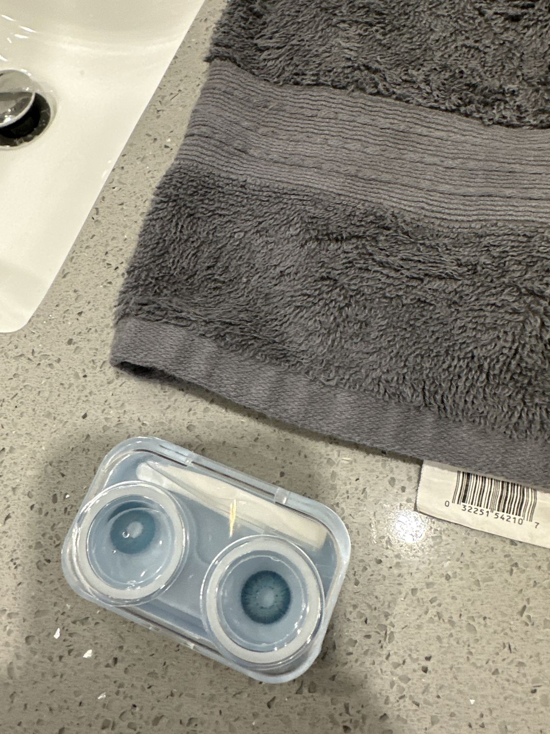 Customer photo review of Amazonia Antarctic Blue Prescription Colored Contact Lenses
