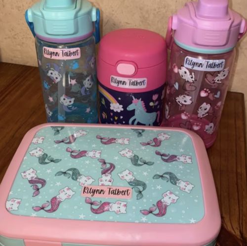 Customer photo review of Kid Name Sticker Pack