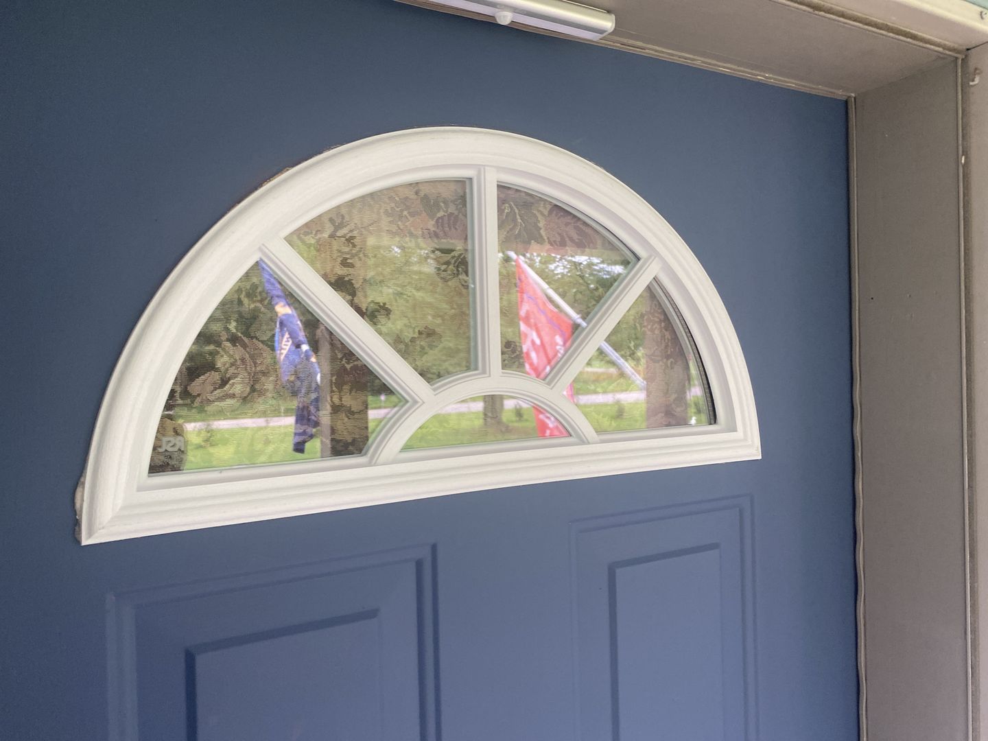 Customer photo review of Clear Sunburst Glass and Frame Kit (Fanlite 24" x 12" Frame Size)