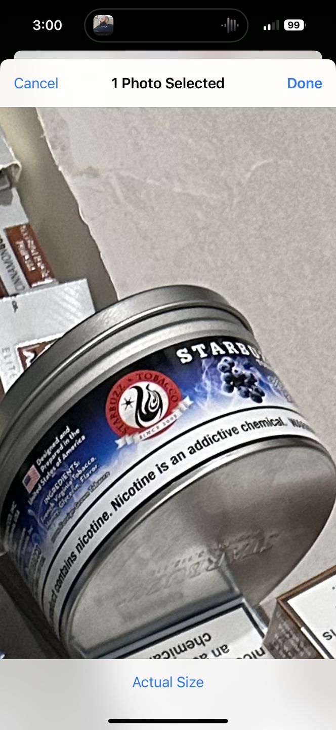 Customer photo review of Starbuzz Shisha 250g