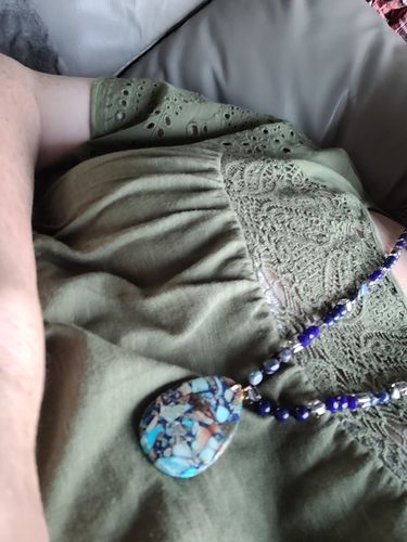 Customer photo review of Deep Blue - Jasper and Lapis Lazuli Necklace