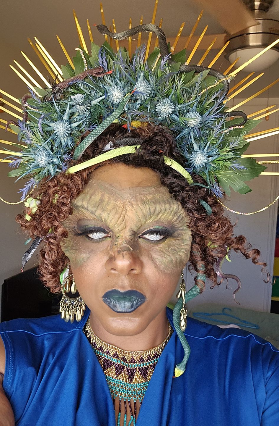 Customer photo review of Halloween White Mesh Coloured Contact Lenses