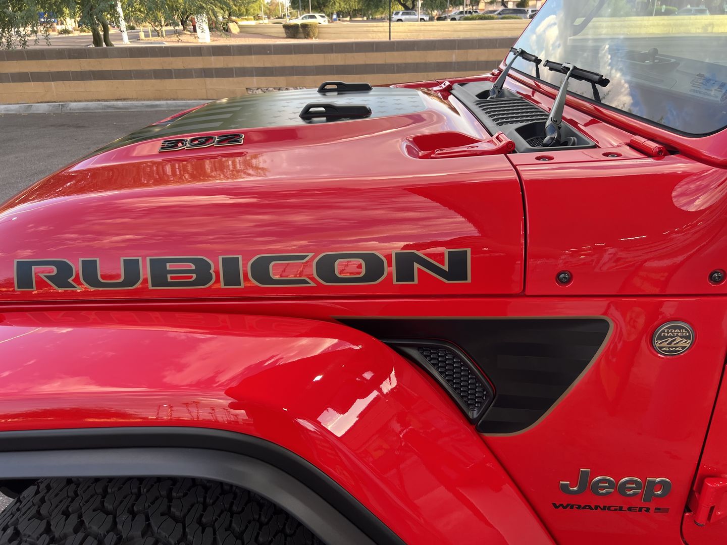Customer photo review of Black on Black American Flag Fender Vent Premium Wrap Decal for Wrangler JL and Gladiator