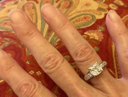 Customer photo review of Solitaire 3ct Cushion CZ Ring in Sterling Silver