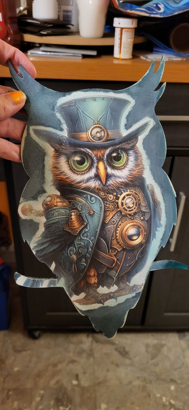 Customer photo review of Unfinished Wood Owl Shape - Animal - Wildlife - Craft - up to 24" DIY