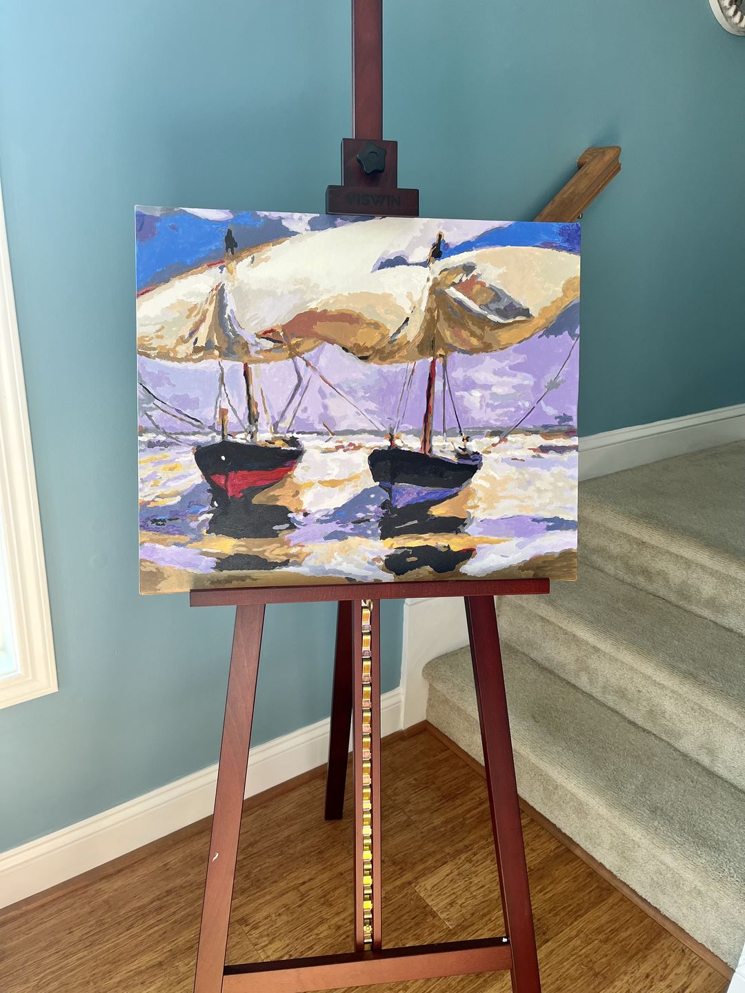 Customer photo review of Stranded Boats - Paint by Numbers