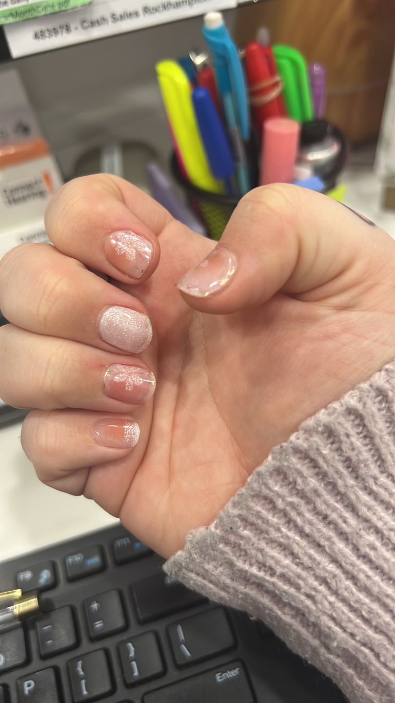 Customer photo review of NEW Blushing Sakura DIY Semicured Gel Nail Sticker Kit (LIMITED EDITION)