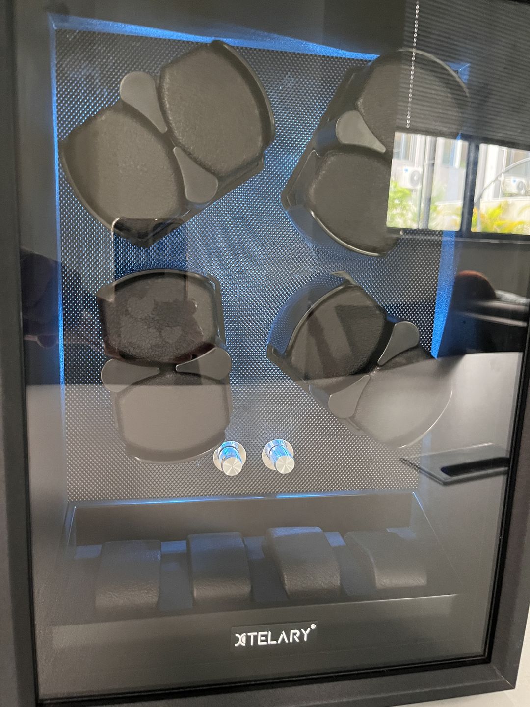 Customer photo review of Automatic Watch Winders with Extra Storage Space Aurora Blue LED Light
