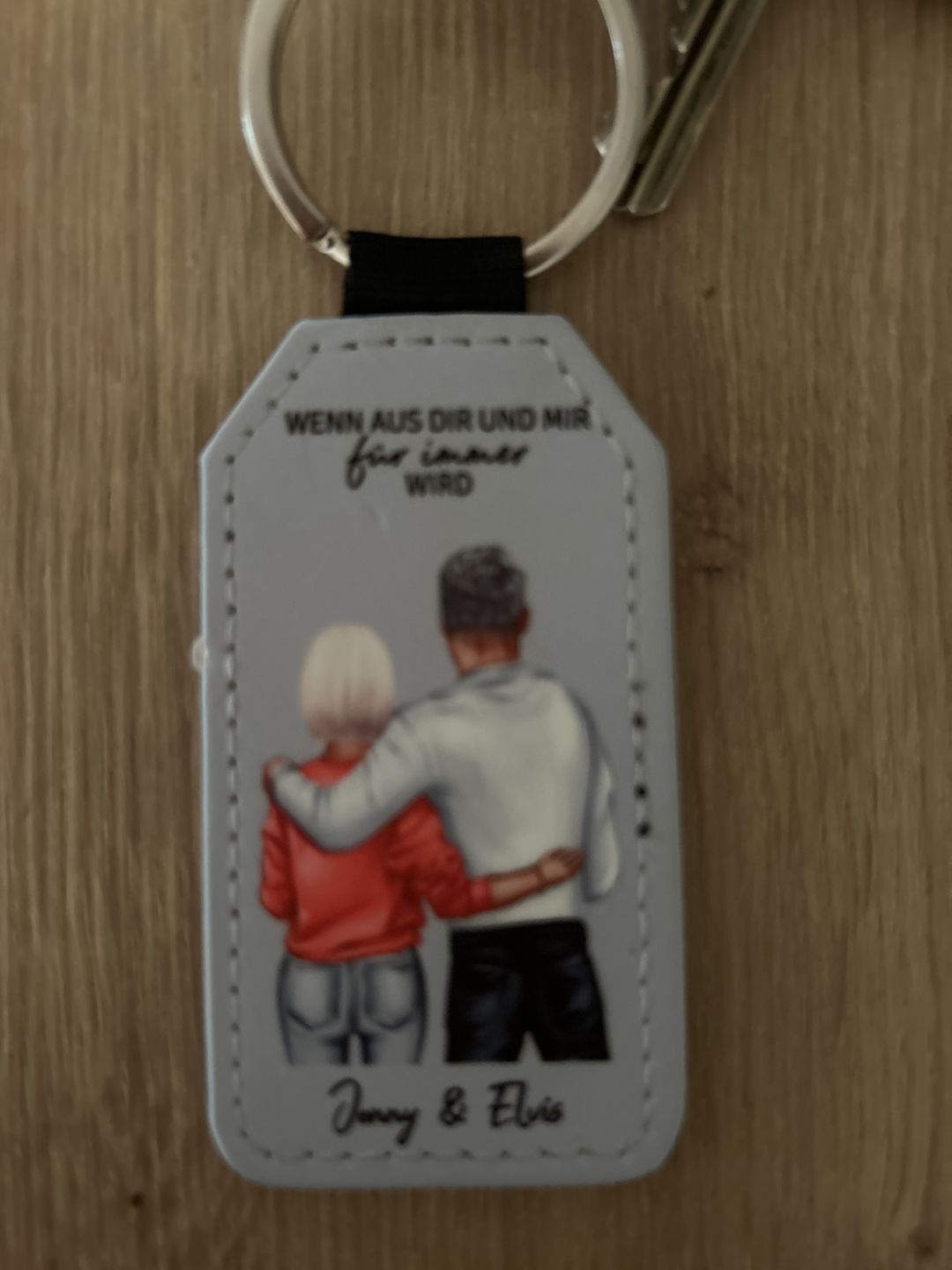 Customer photo review of Pärchen - Personalisierter Schlüsselanhänger aus Kunstleder