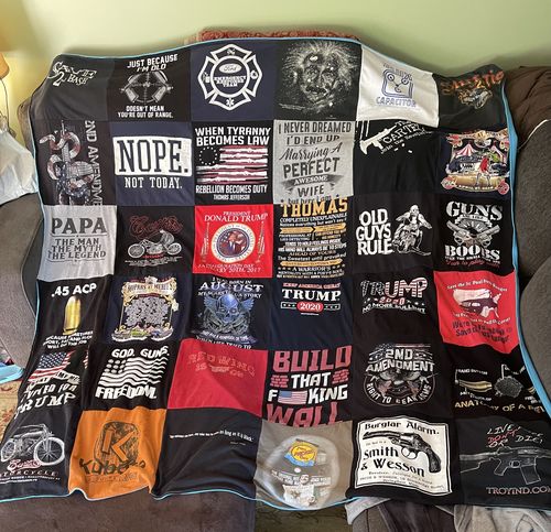 T-shirt quilt with politics, freedom themes by Lorill from KY