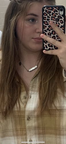 Customer photo review of Inner Child Block Necklace