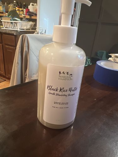 Customer photo review of Black Rice Water Growth Stimulating Shampoo