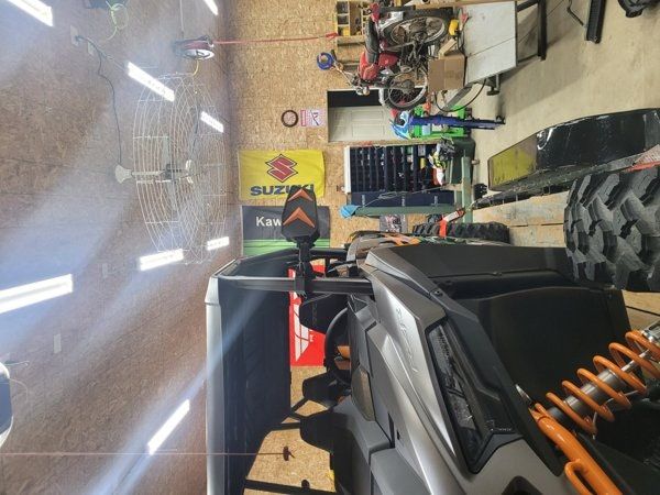 Customer photo review of Universal Color Side Rear View Mirrors For 1.75"-2'' UTV Roll Bar Fit to Polaris RZR