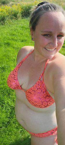 Customer photo review of Peach Panther Triangle Top