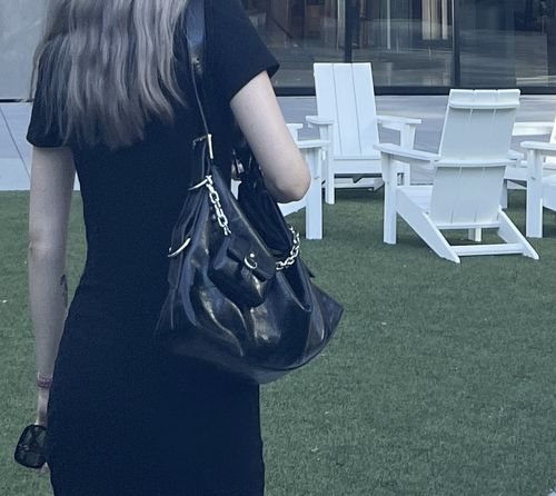 Customer photo review of Vegan Leather Shoulder Bag With Pouch