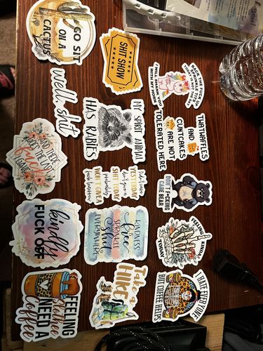 Customer photo review of The Sweary & Snarky Pack | 25 Sticker Pack